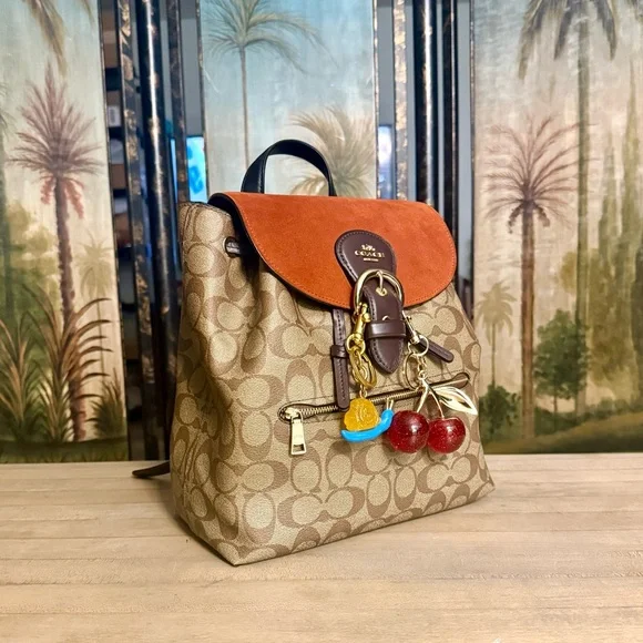 Coach Coated Canvas & Leather Kleo Backpack In Signature  display picture 1